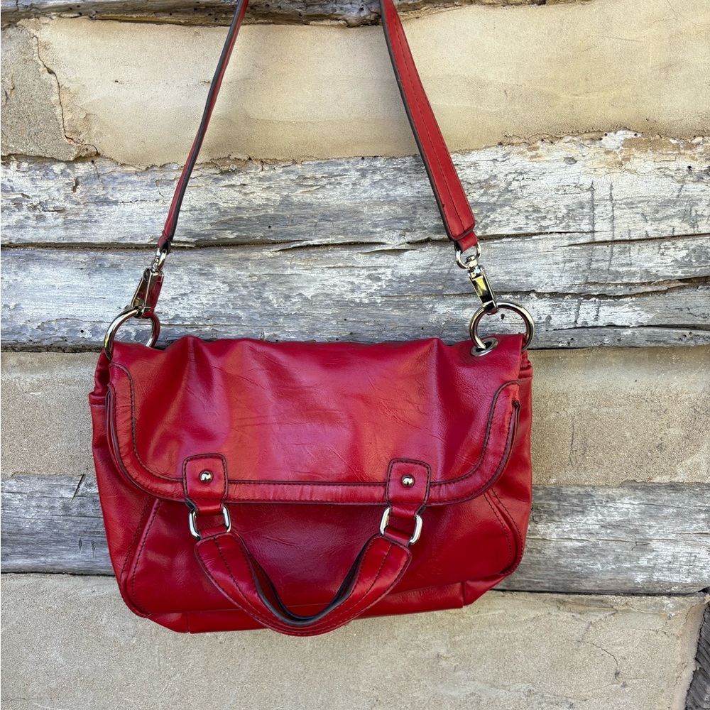 Nine West Women’s Red Fold Over Shoulder/Handbag - Stylish Everyday Carry